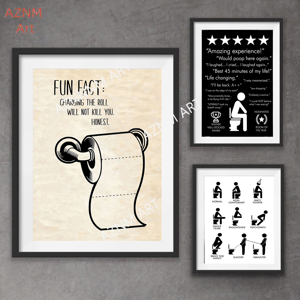 Home Decor Japandi - Wall Art Canvas Painting Funny Bathroom