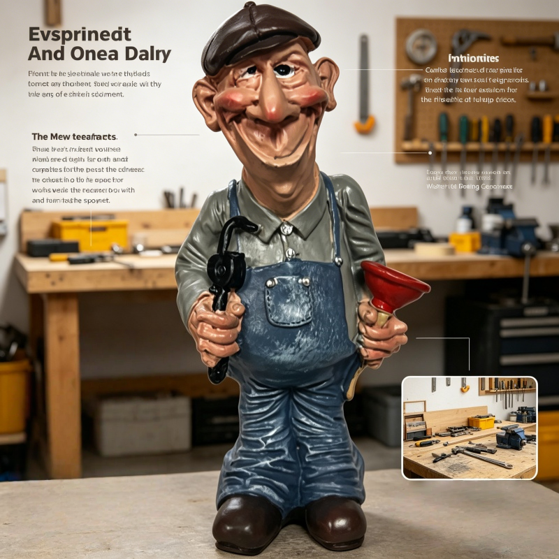 Home Decor Brand - [Your Brand] Resin Plumber Figurine, Funny