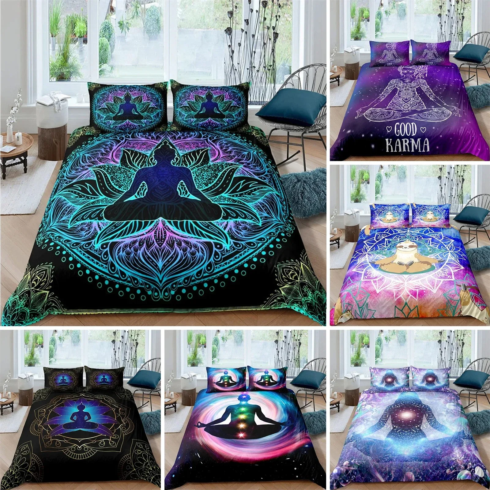 Home Decor Yoga - Bohemian Chakra Meditation Duvet Cover Relax