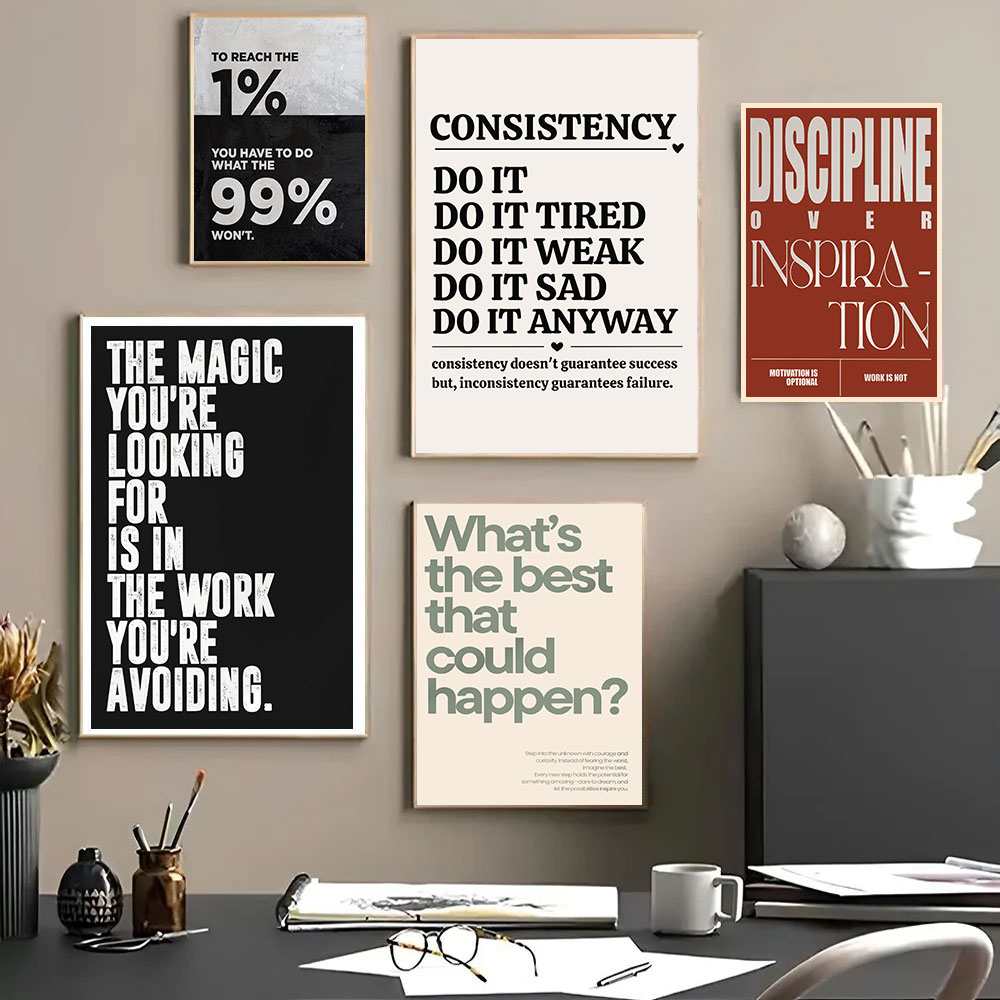 Home Decor Quotes - Minimalist Motivational Quotes Inspirational Discipline Art