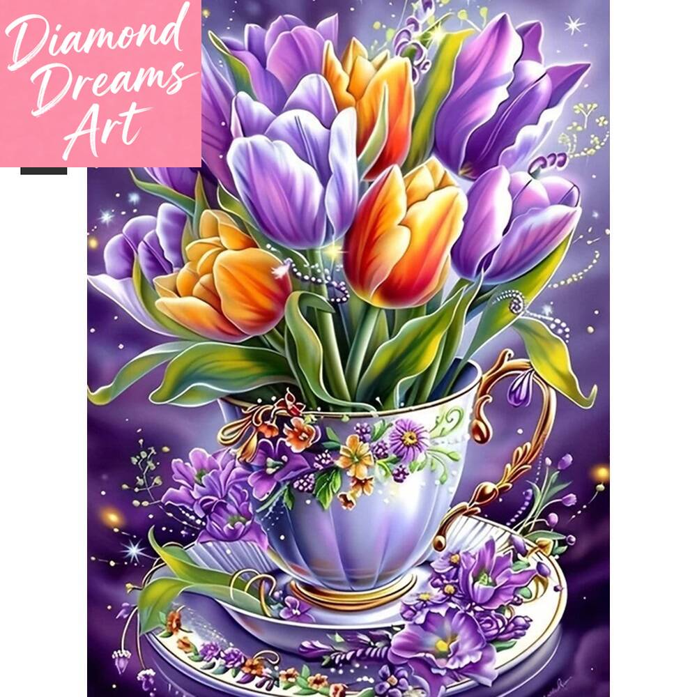 Home Decor Tulip - Frameless, Diamond Mosaic Art Kit Tulips