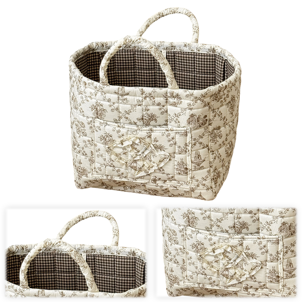 Home Decor Fabric - Fabric Cloth Storage Basket with Handle