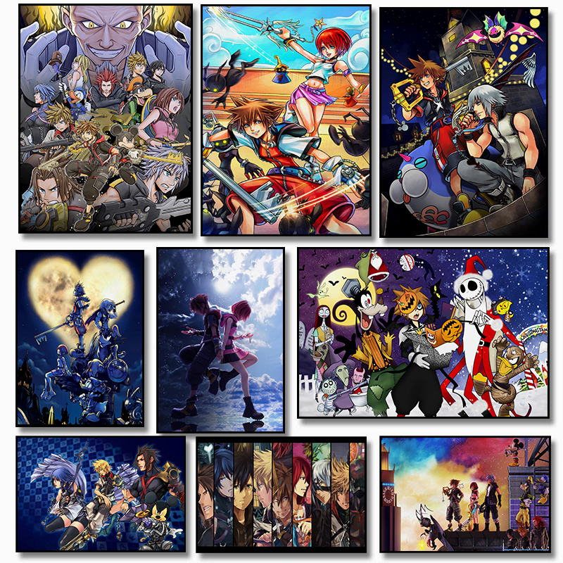 Home Decor Japandi - Classic Japanese Anime Kingdom Hearts Retro