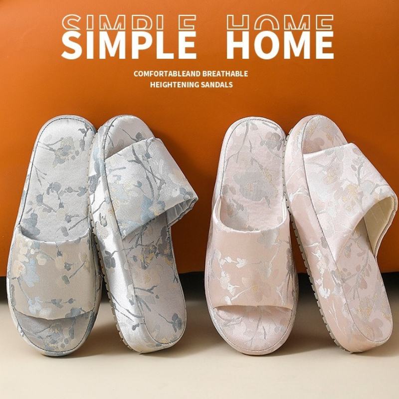 Home Decor Fabric - 2026 Chinese Style Indoor Platform Slippers