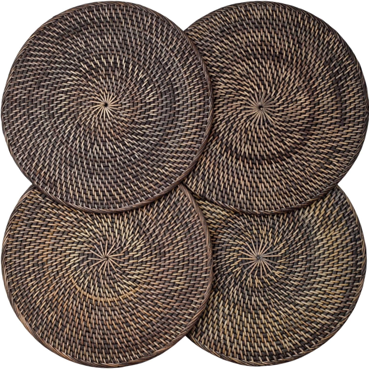 Home Decor Rattan - 4-Pack 13-inch Rattan Placemats - Round