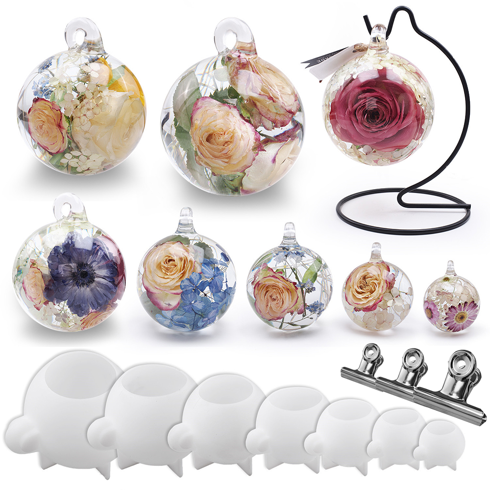 Home Decor Handicraft - 2PCS/Set Crystal Epoxy Resin Ball Silicone