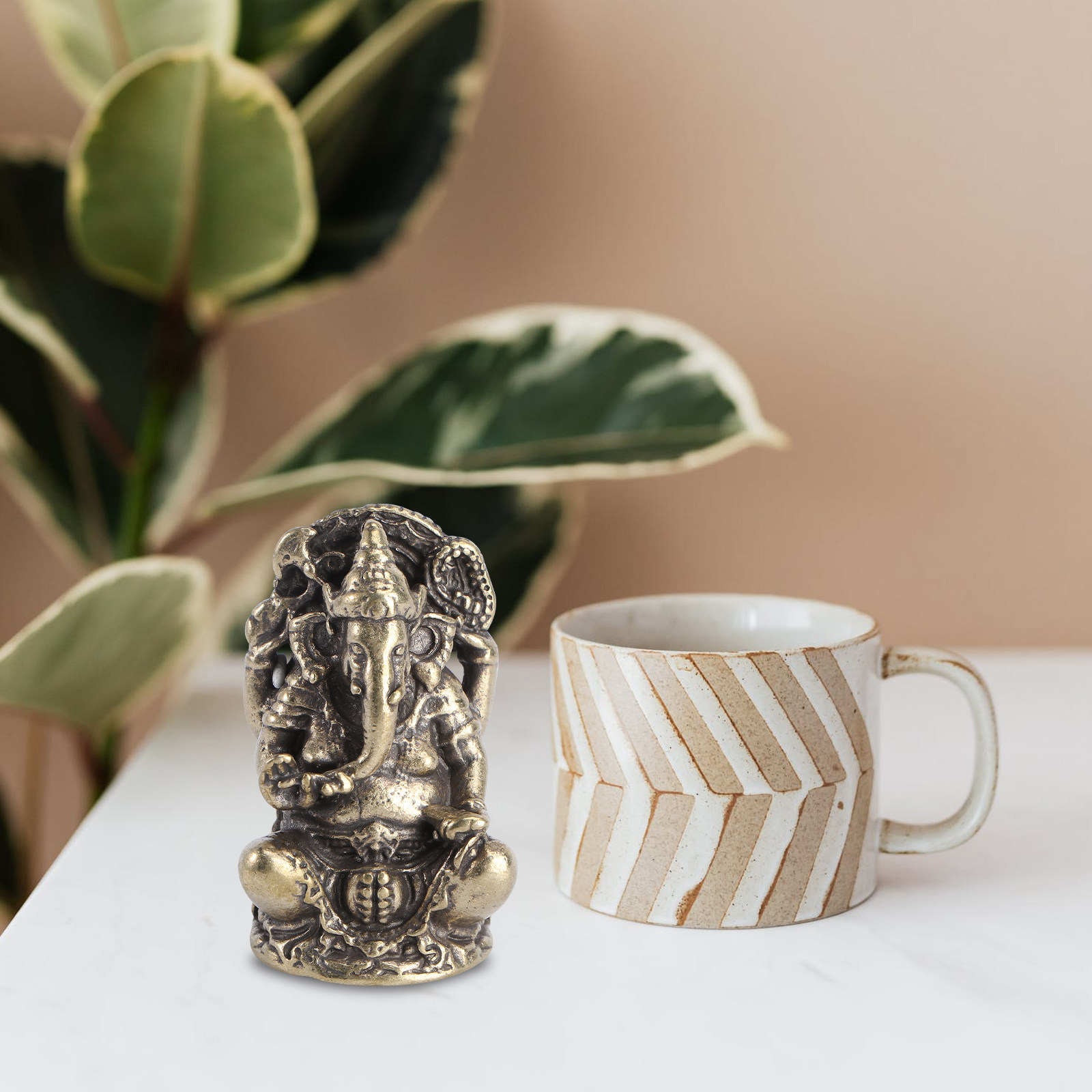 Home Decor Yoga - Solid Copper Elephant God Ganesha Statue