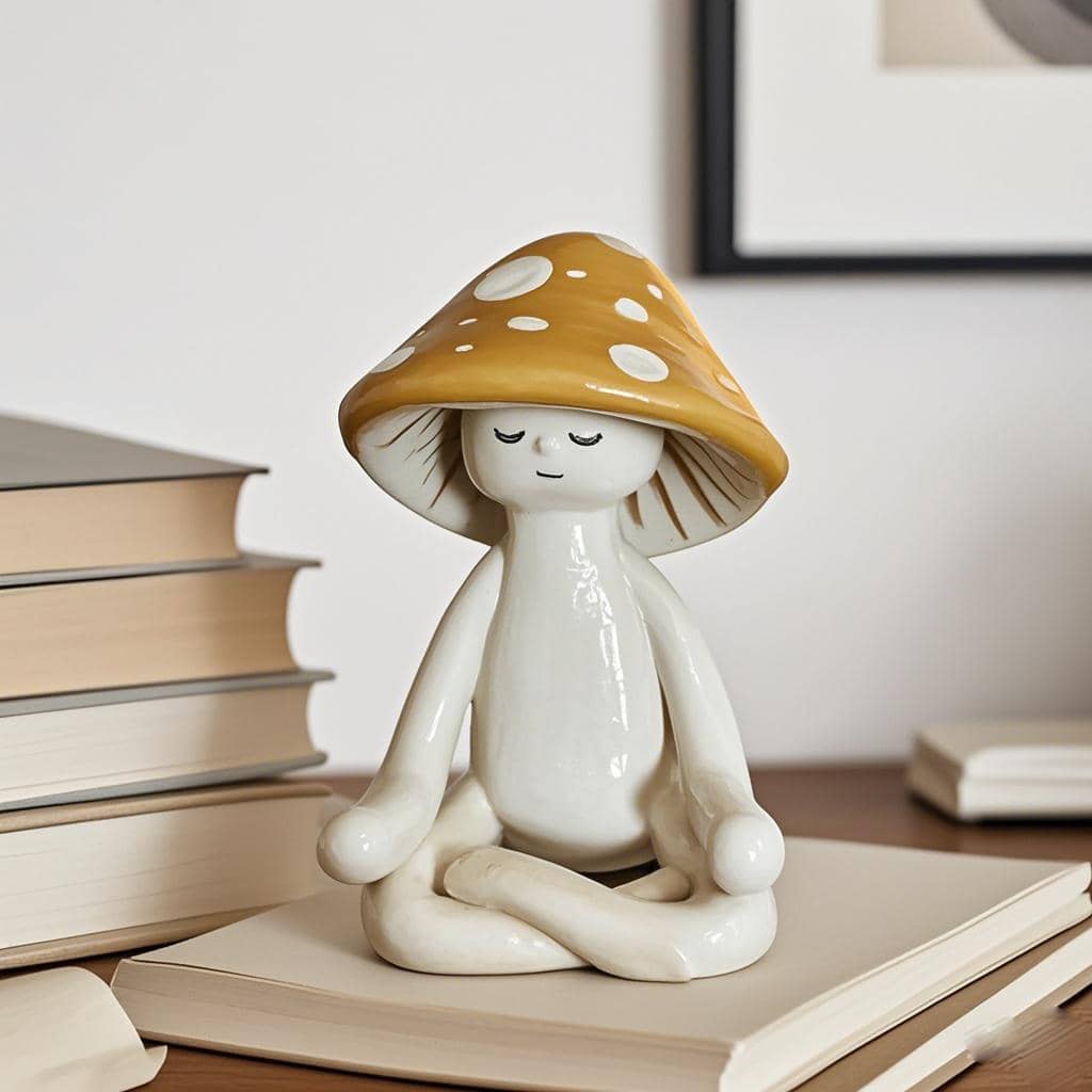 Home Decor Yoga - Zazumi Cute Meditation Sitting Yoga Mushroom