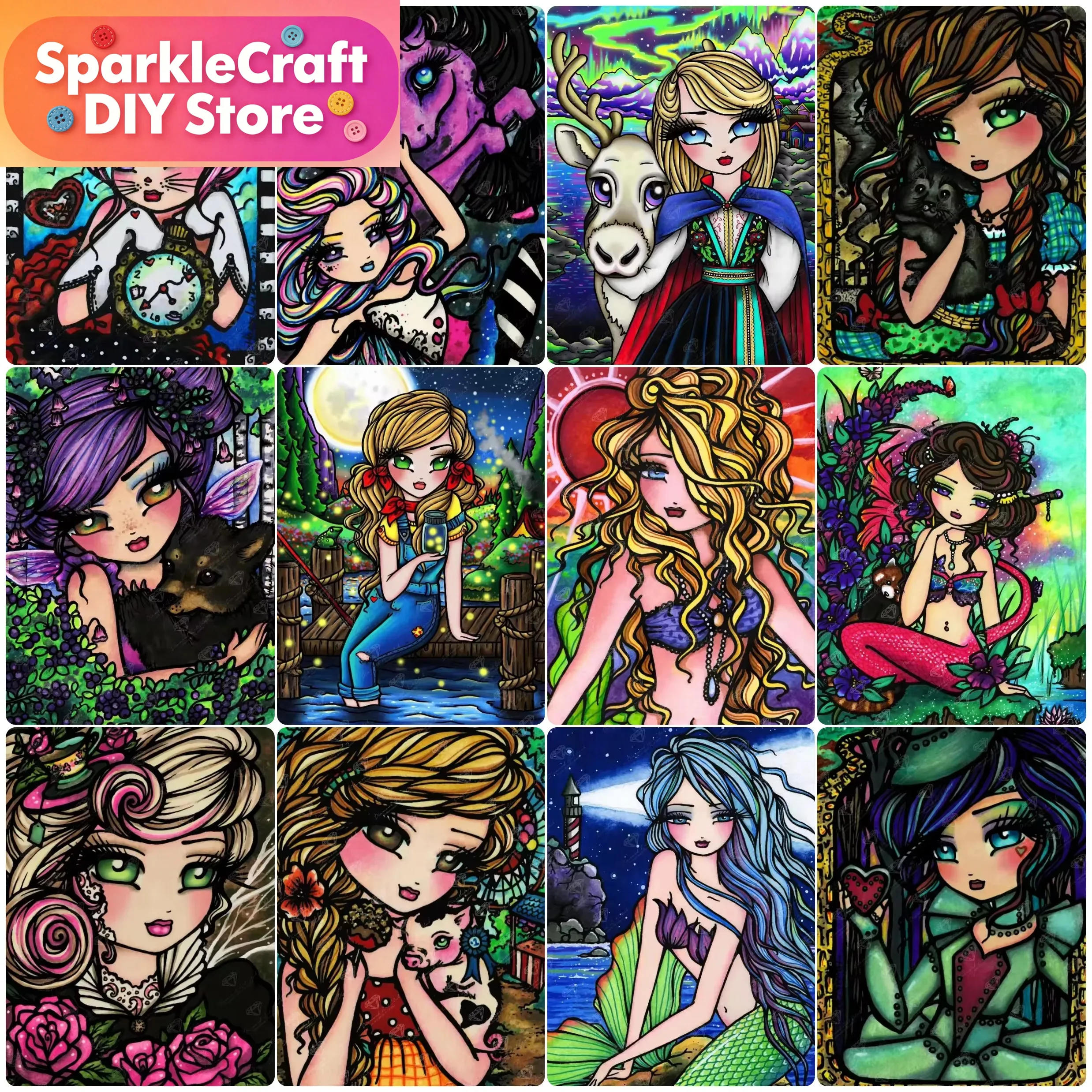 Home Decor Handicraft - NEW Artistic Cartoon Drawing Pattern Pictures
