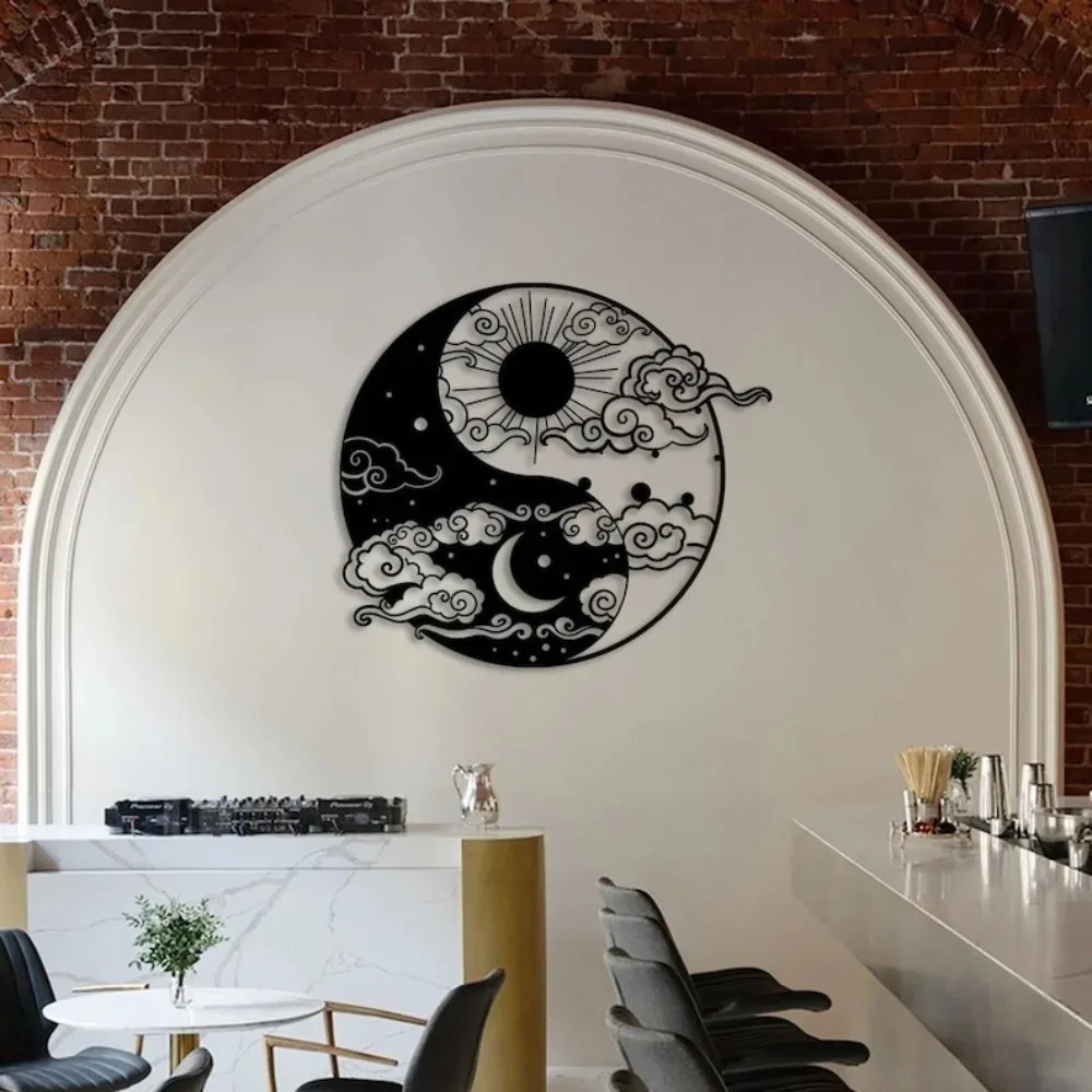 Home Decor Yoga - Yin Yang Sun Moon Metal Wall