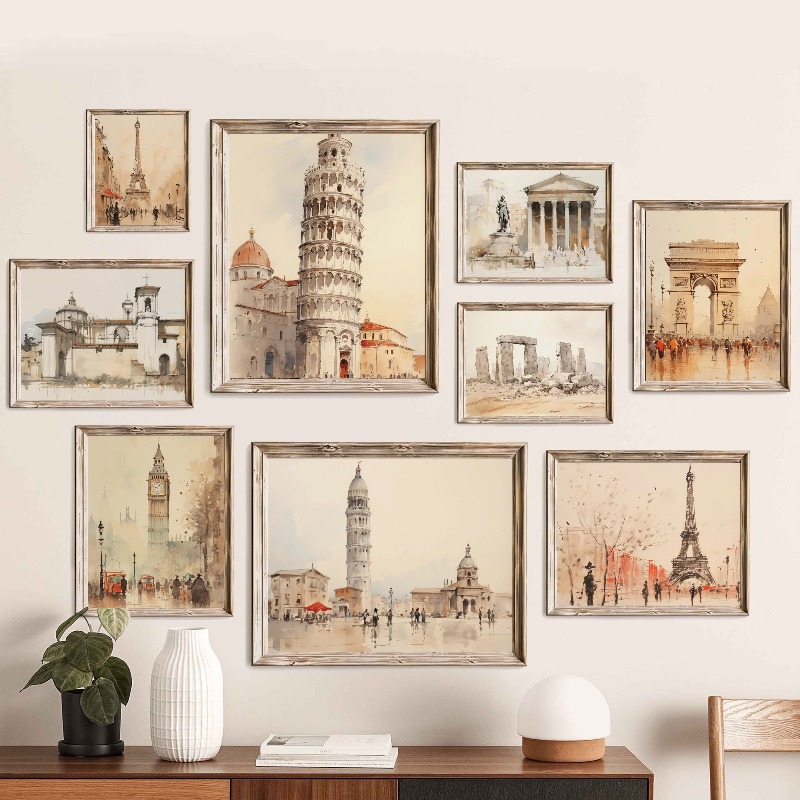 Home Decor London - European Cityscape Canvas Print Set of