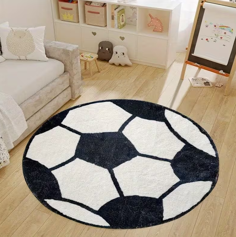 Home Decor Retailers - Colorful Flannel Floor Mat with Football