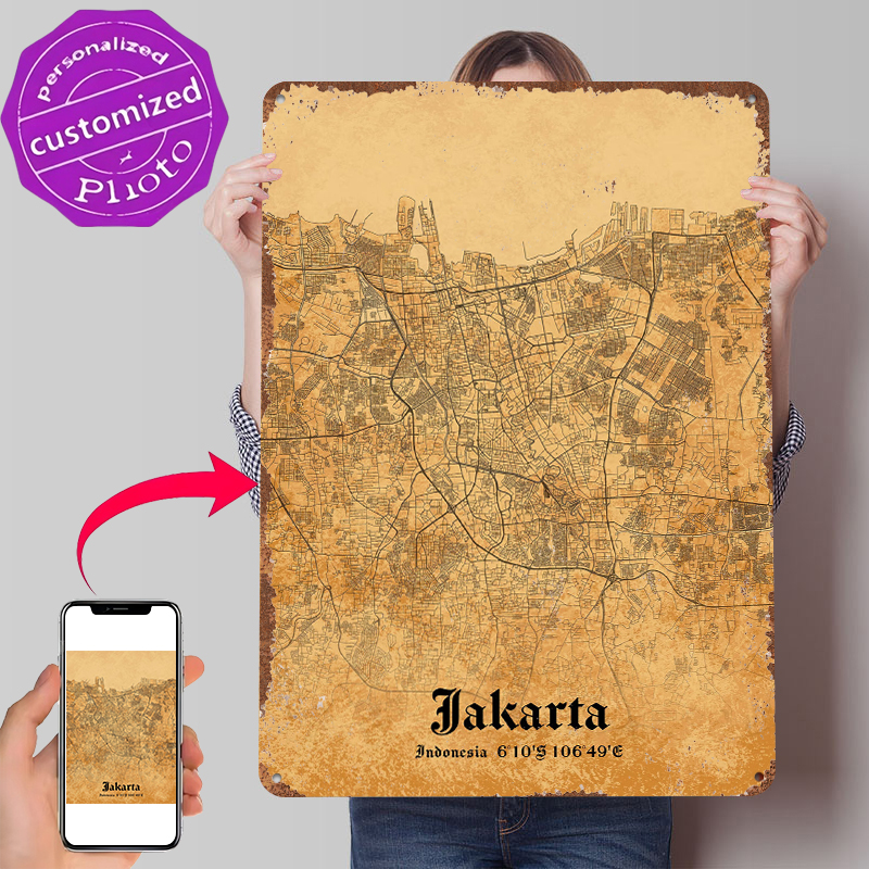 Jakarta Tin Poster Customized  – обзор и цена Home Decor Jakarta