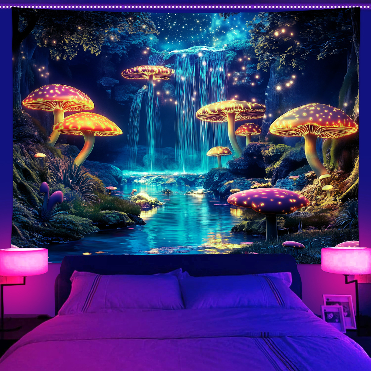 1pc Fluorescent mushroom tapes – обзор и цена Aesthetic Tapestry