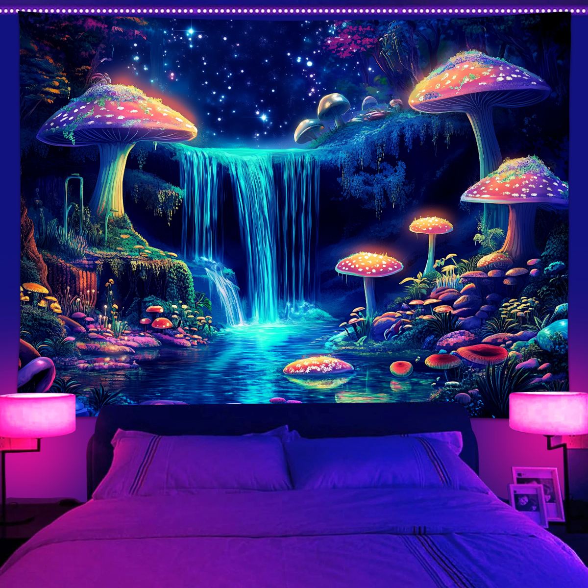 1pc Fluorescent mushroom tapes – обзор и цена Aesthetic Tapestry