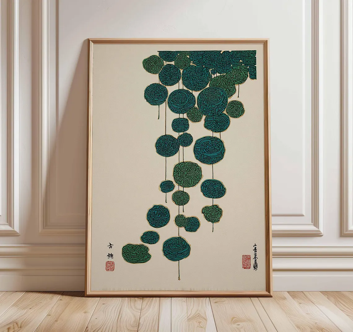 Japanese Lotus Art Print, Mini – обзор и цена Home Decor Japandi