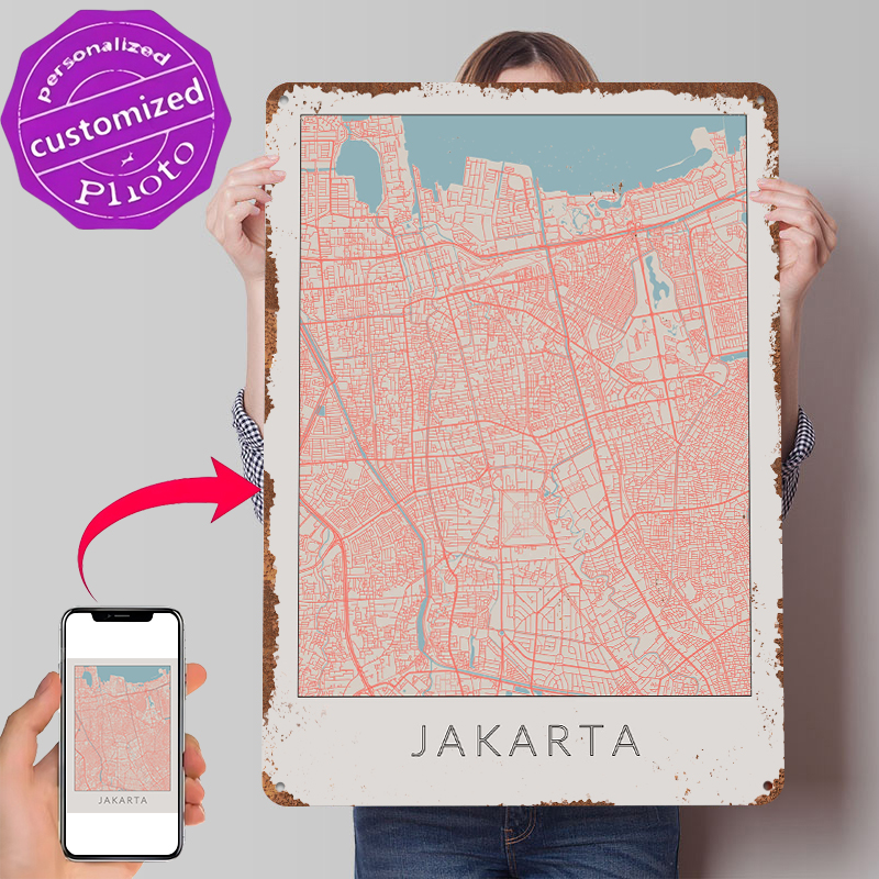 Jakarta Vintage Map Metal Post – обзор и цена Home Decor Jakarta