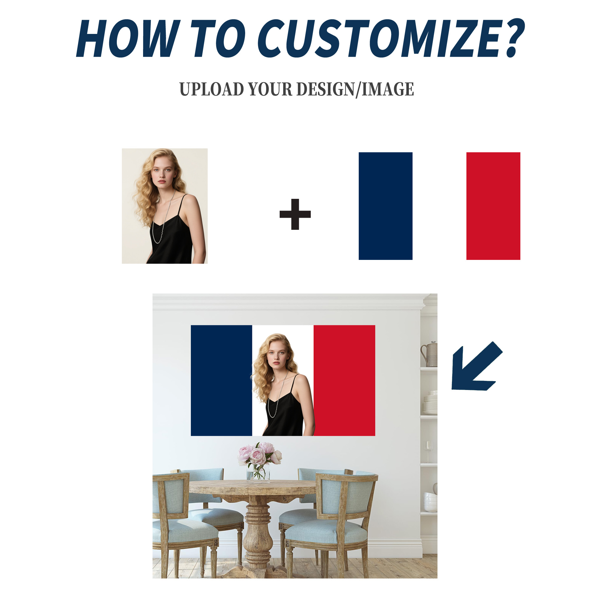 1pc 2D FLAT Personalize France – обзор и цена Home Decor Fabric