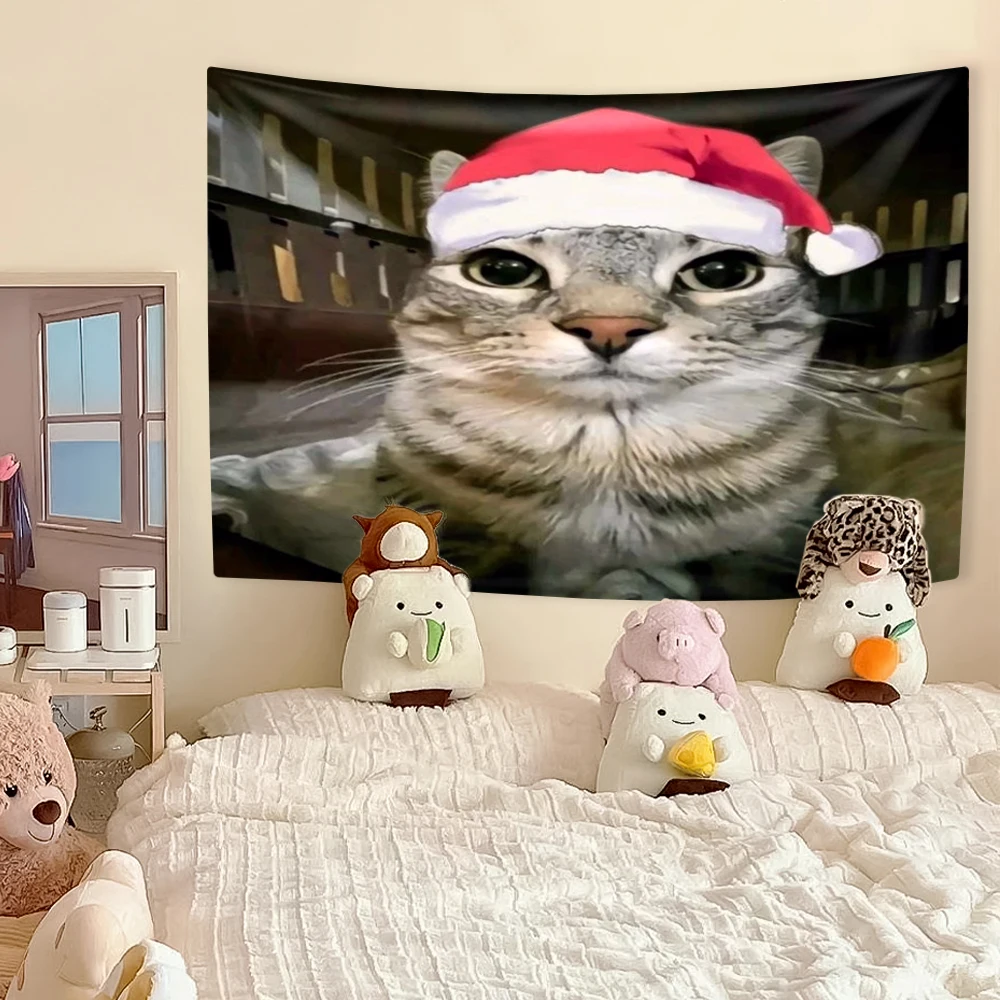 Funny Cat Meme Tapestry, Kawai – обзор и цена Aesthetic Tapestry