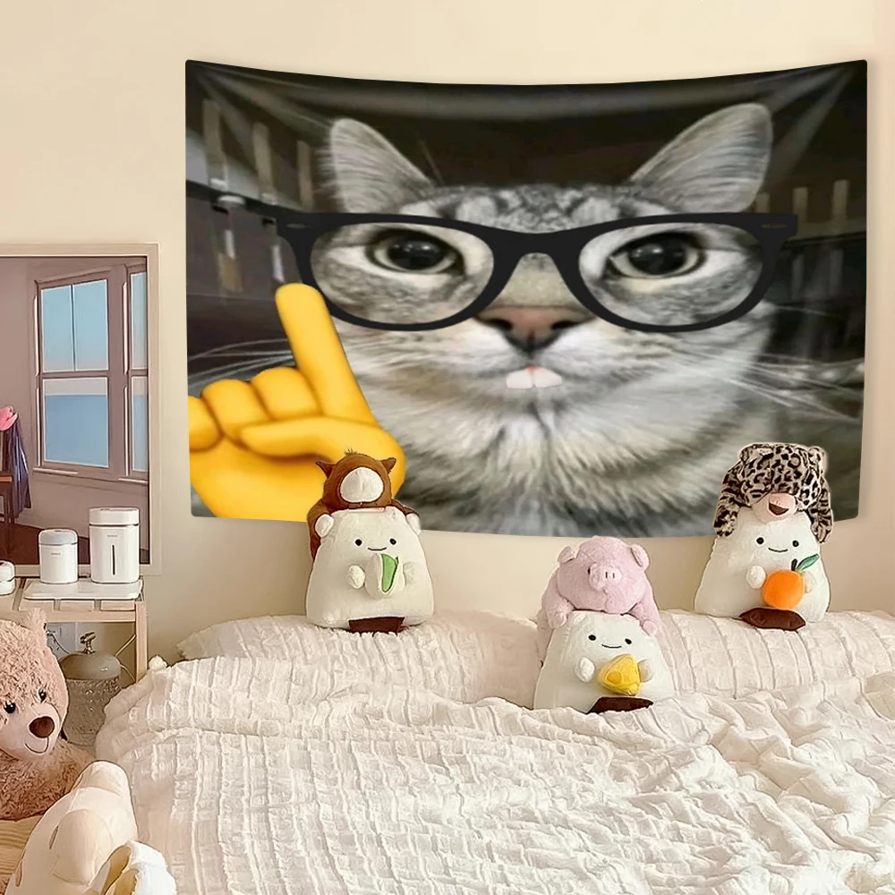 Funny Cat Meme Tapestry, Kawai – обзор и цена Aesthetic Tapestry
