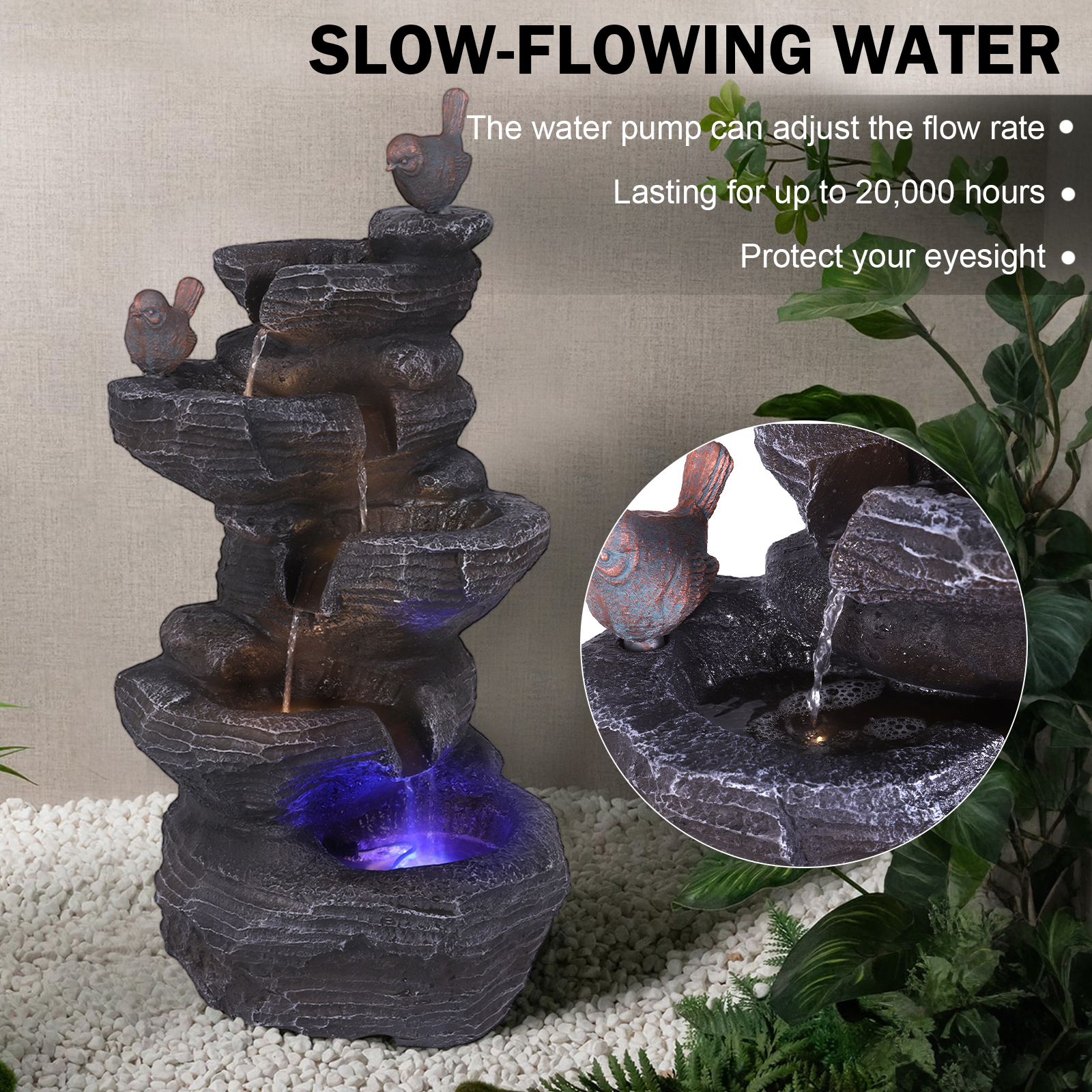 5-Tier Cascading Rock Waterfal – обзор и цена Flooring Home Decor