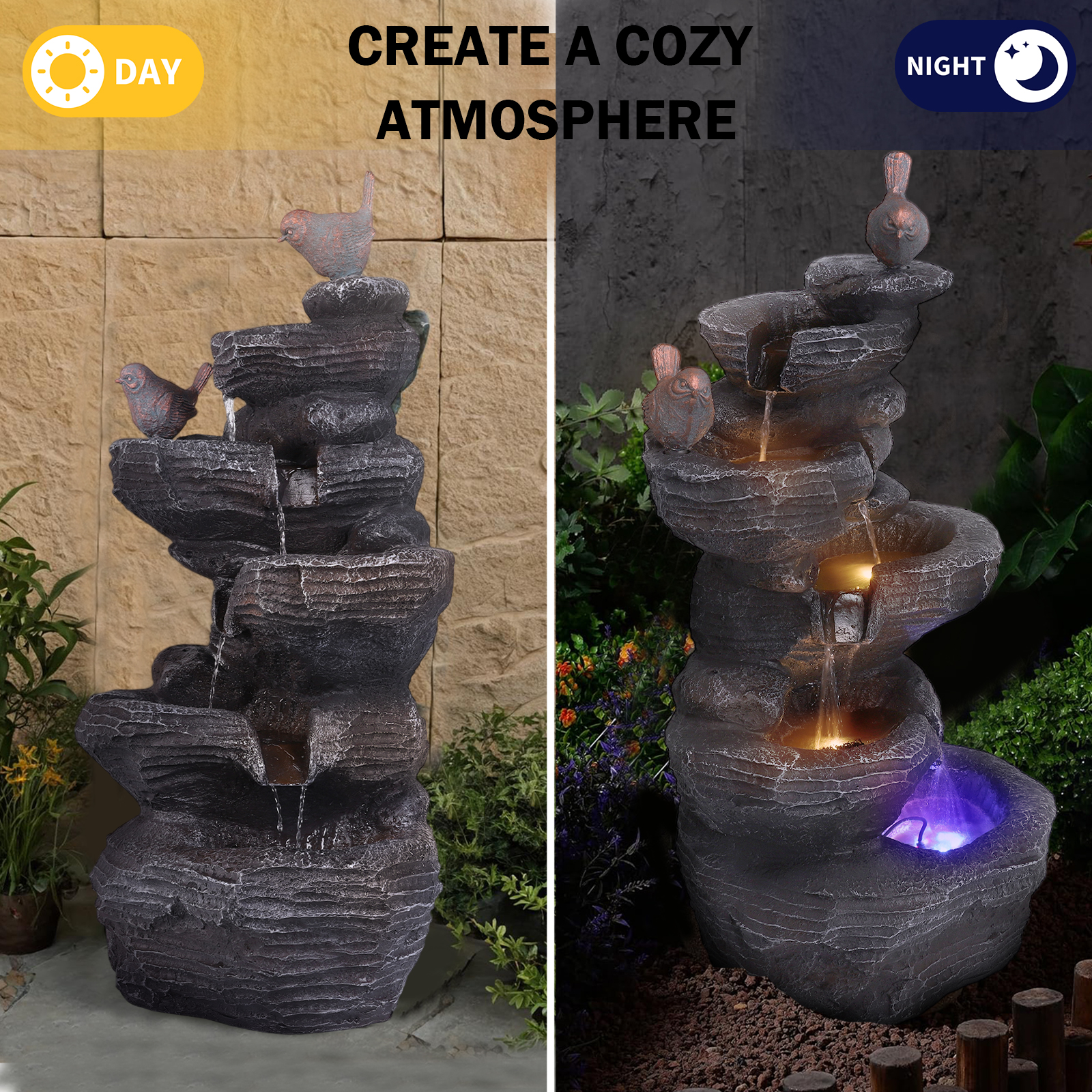 5-Tier Cascading Rock Waterfal – обзор и цена Flooring Home Decor