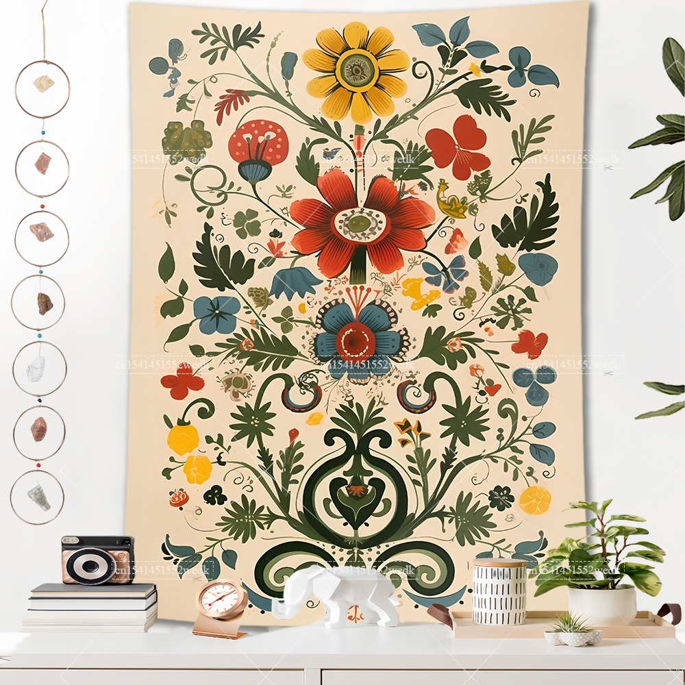 Boho Vintage Mexican Flowers T – обзор и цена Aesthetic Tapestry