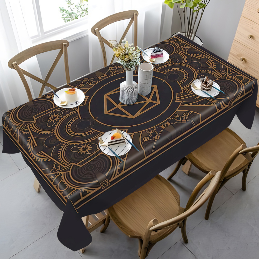 Steampunk Black Golden Gear Pa – обзор и цена Home Decor Fabric