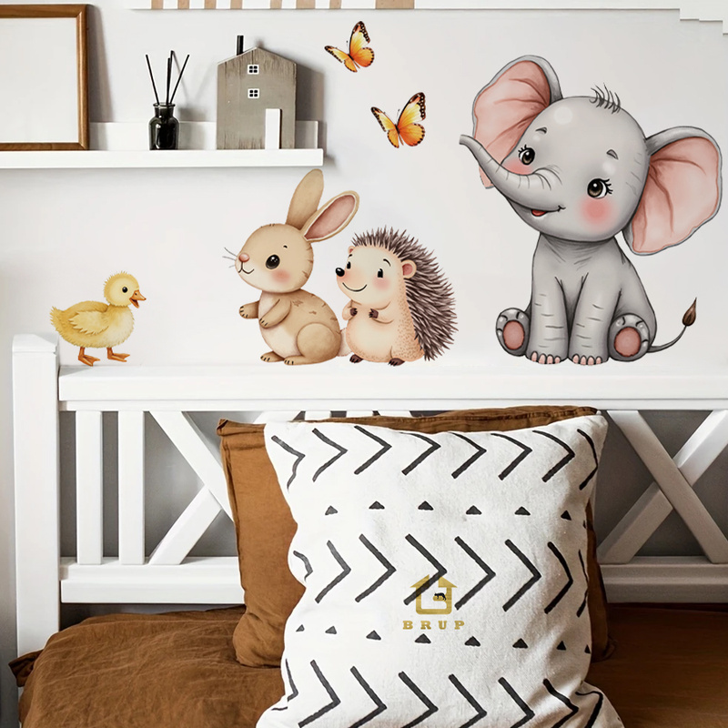 Cartoon Animal Wall Sticker -  – обзор и цена Flooring Home Decor