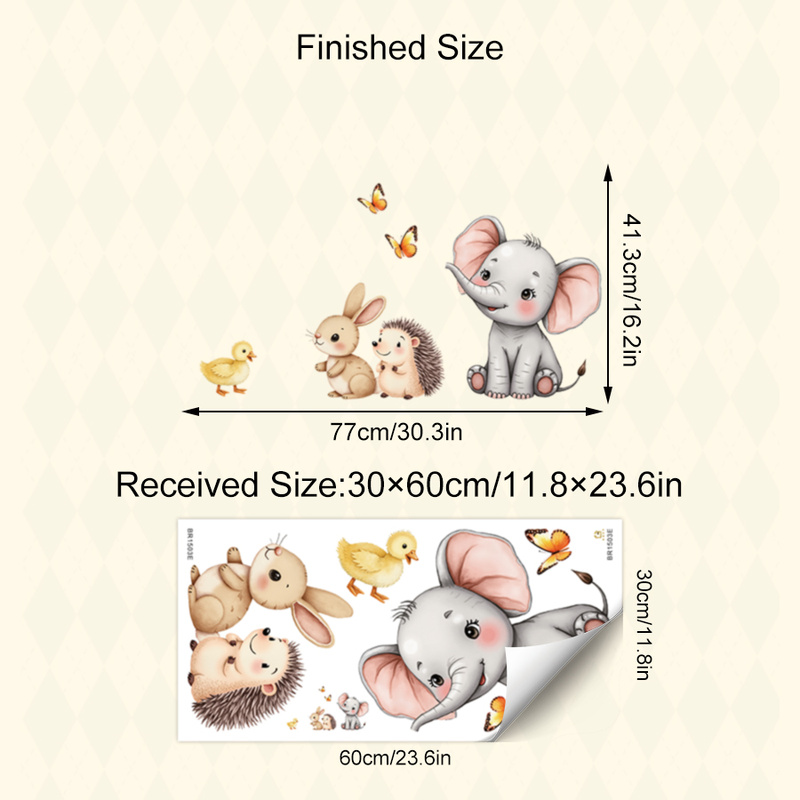 Cartoon Animal Wall Sticker -  – обзор и цена Flooring Home Decor