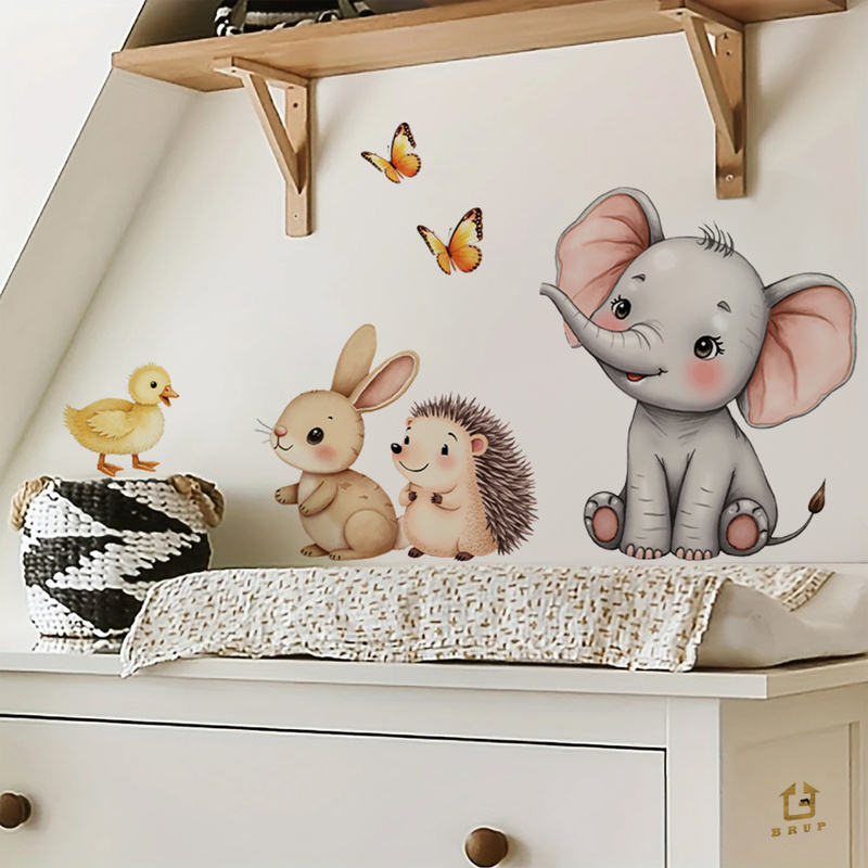 Cartoon Animal Wall Sticker -  – обзор и цена Flooring Home Decor
