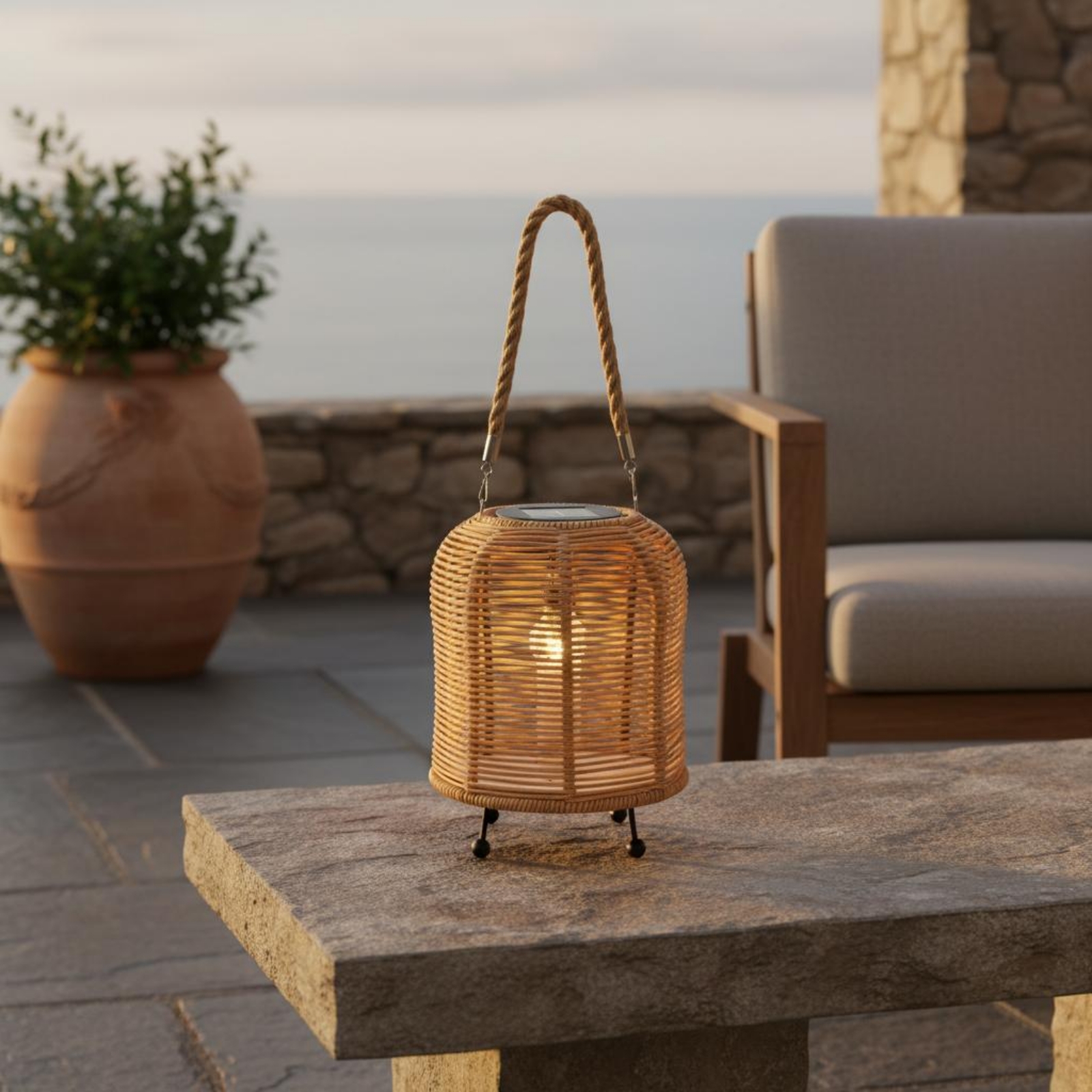 Handwoven Solar Lantern Warm L – обзор и цена Home Decor Rattan