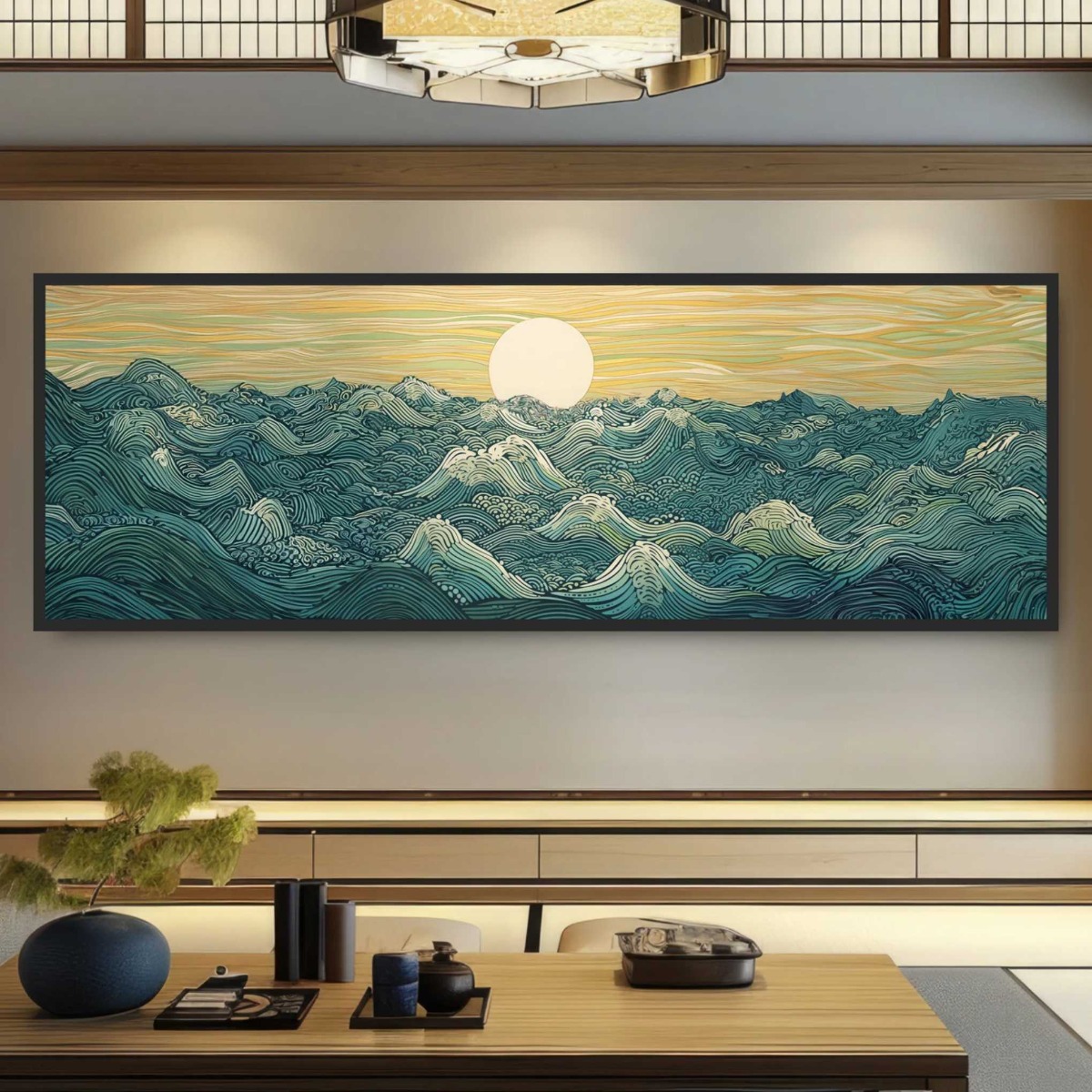 Japanese Ukiyo-e Moon Waves Ca – обзор и цена Home Decor Japandi