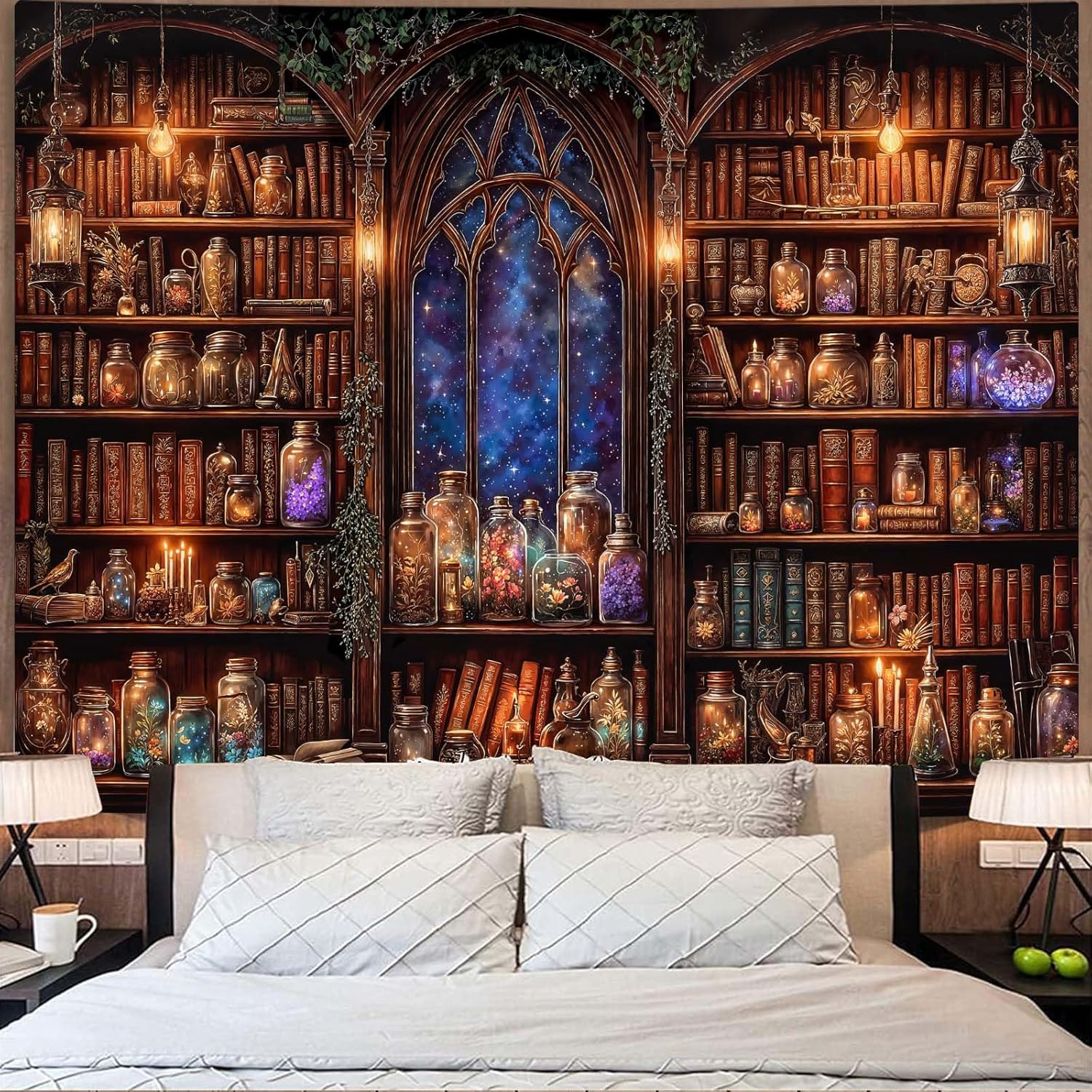 Fantasy Bookshelf Tapestry Med – обзор и цена Aesthetic Tapestry