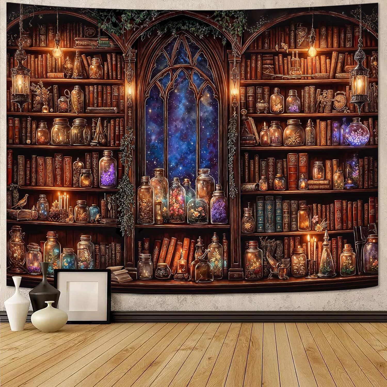 Fantasy Bookshelf Tapestry Med – обзор и цена Aesthetic Tapestry