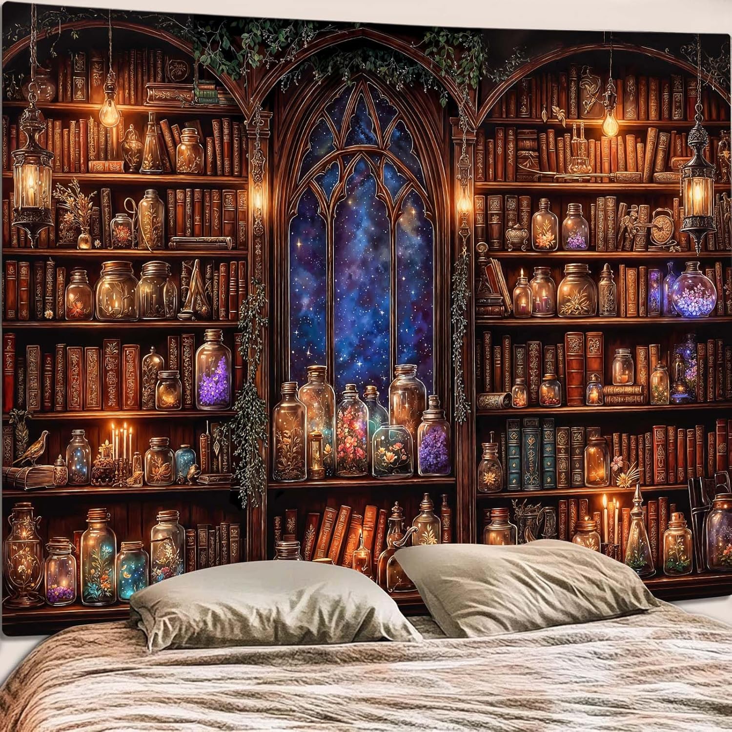 Fantasy Bookshelf Tapestry Med – обзор и цена Aesthetic Tapestry