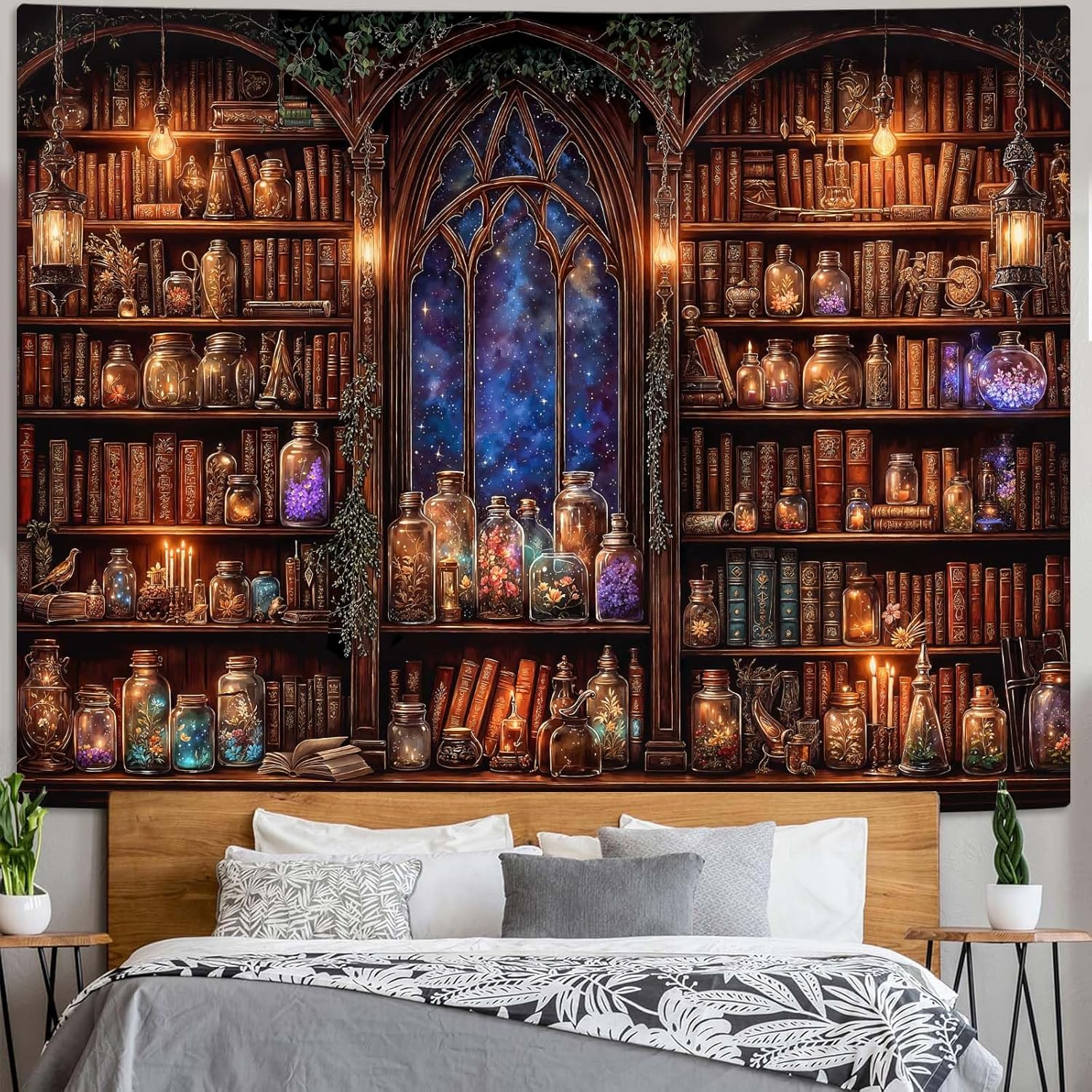 Fantasy Bookshelf Tapestry Med – обзор и цена Aesthetic Tapestry