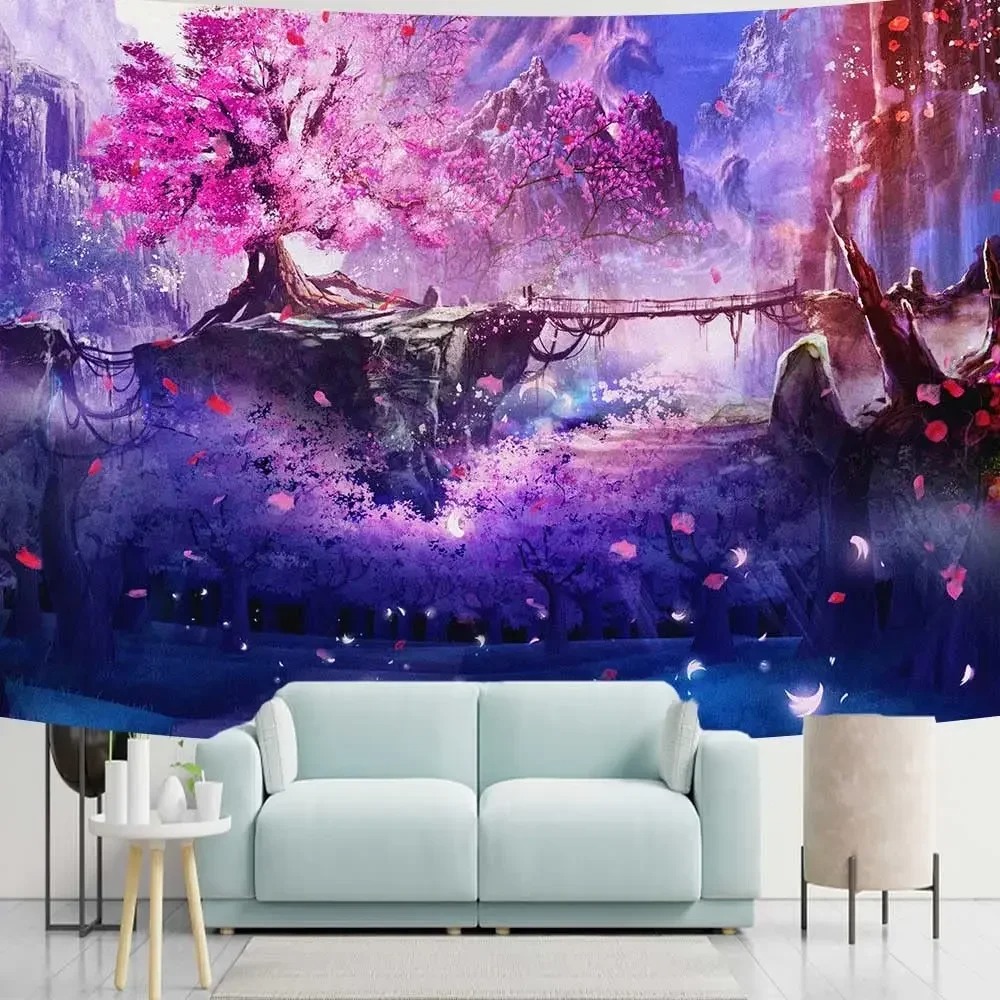 Japanese Mountains And Cherry  – обзор и цена Aesthetic Tapestry