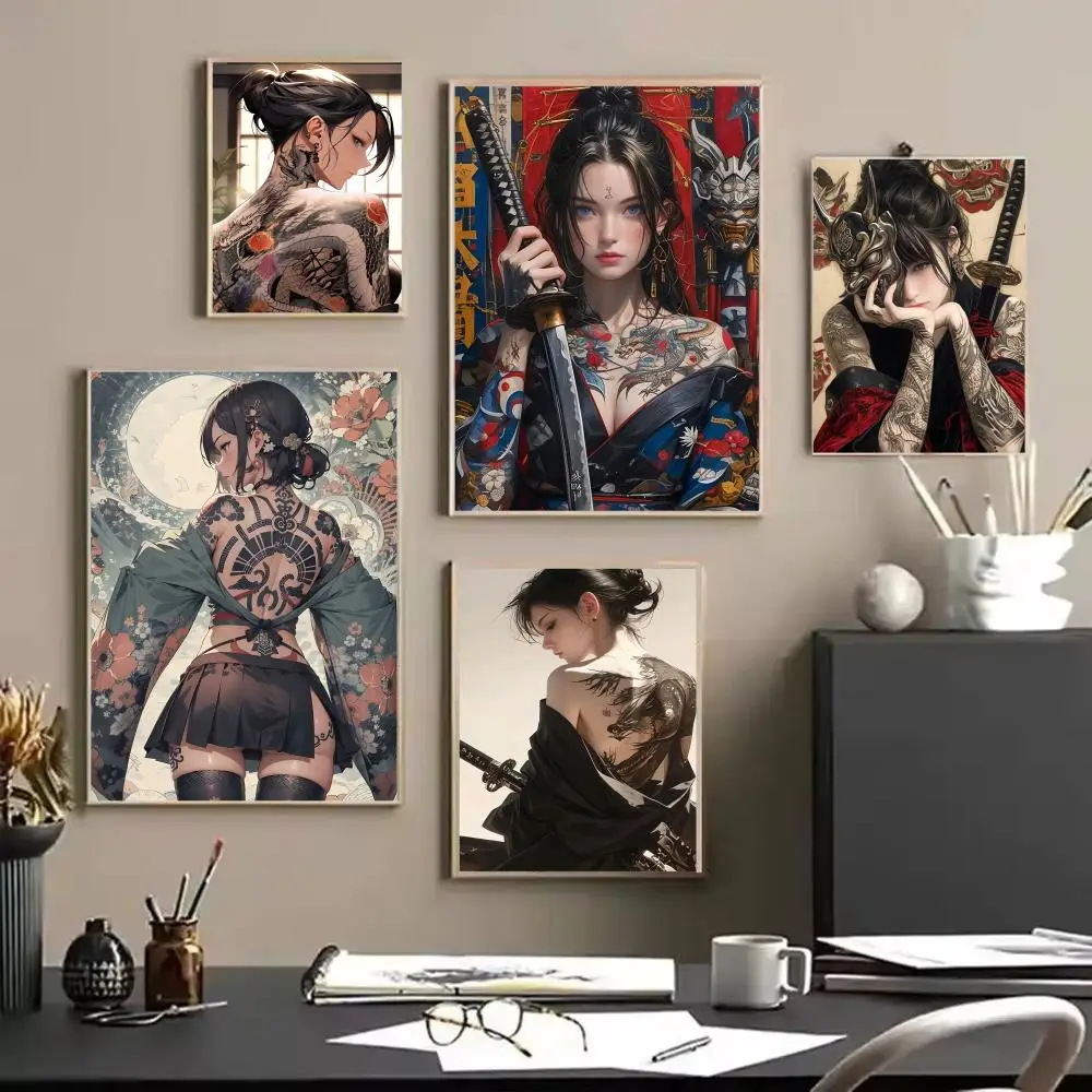 Sexy Japanese samurai painting – обзор и цена Home Decor Japandi