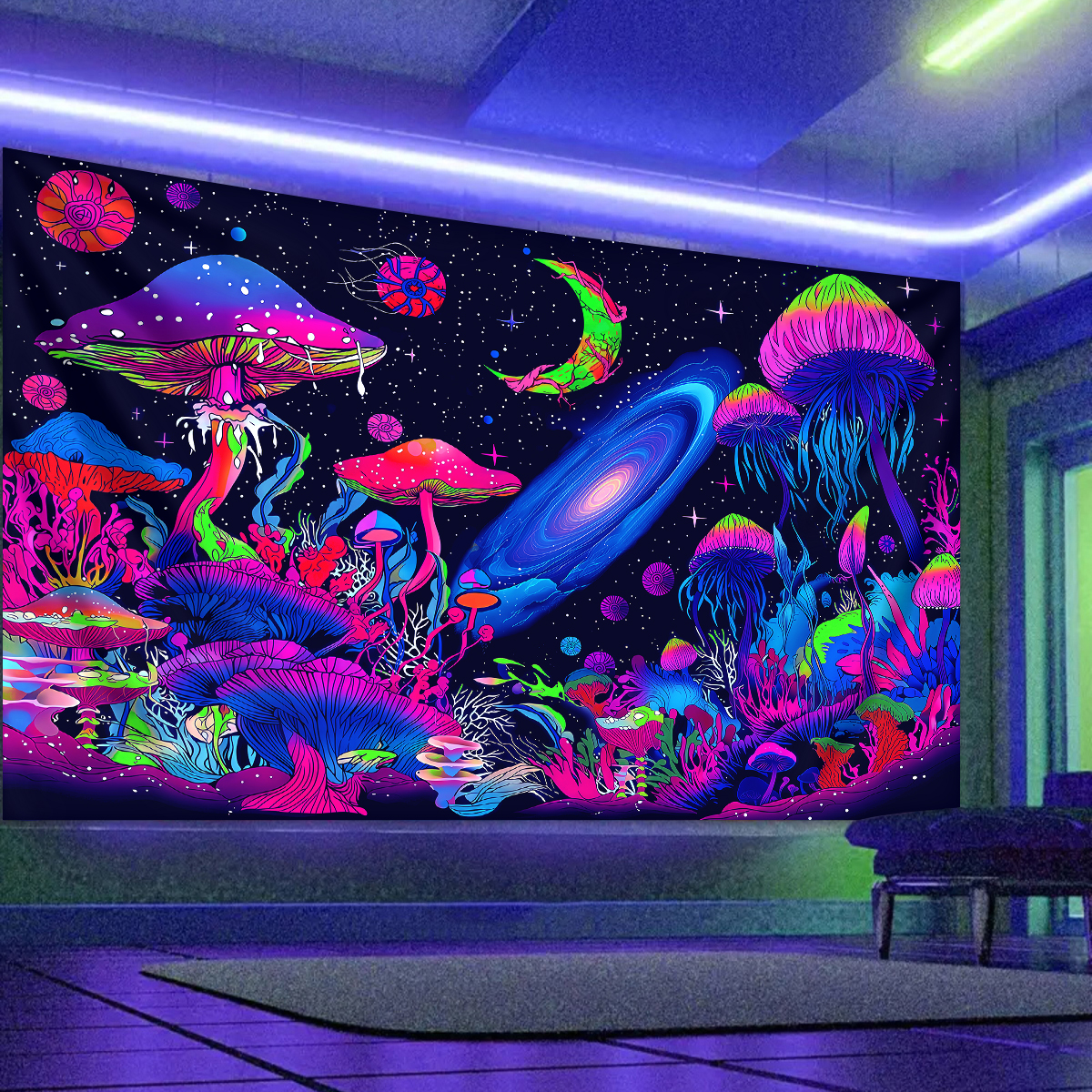 1pc Fluorescent mushroom tapes – обзор и цена Aesthetic Tapestry