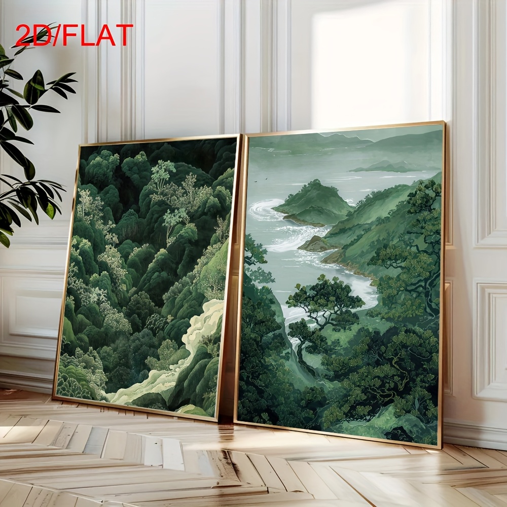2pcs Modern Green Forest Mount – обзор и цена Home Decor Japandi