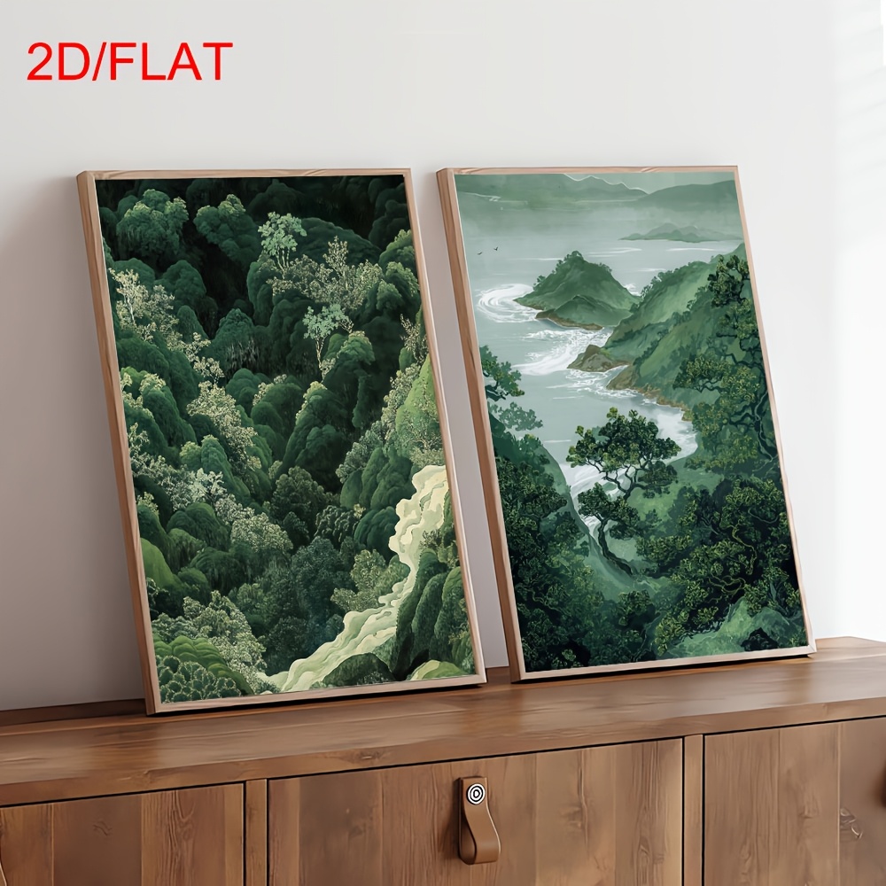 2pcs Modern Green Forest Mount – обзор и цена Home Decor Japandi