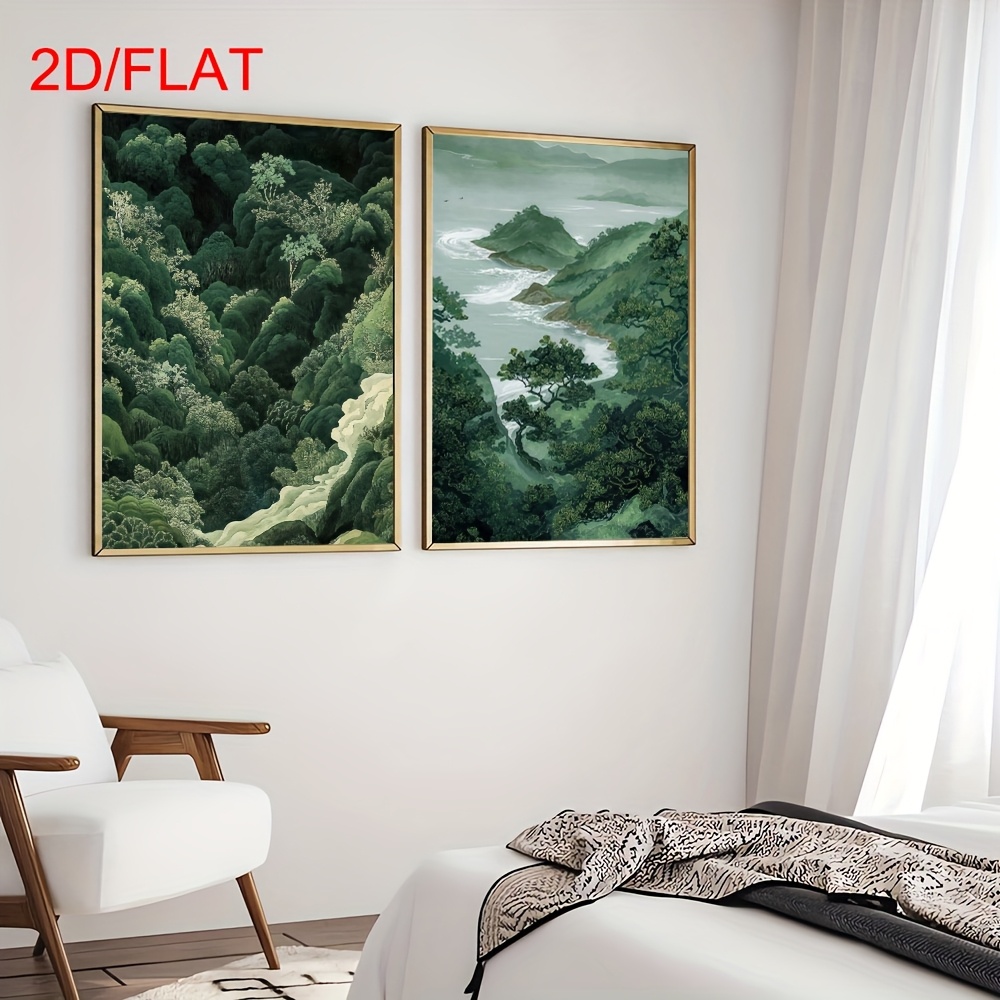2pcs Modern Green Forest Mount – обзор и цена Home Decor Japandi