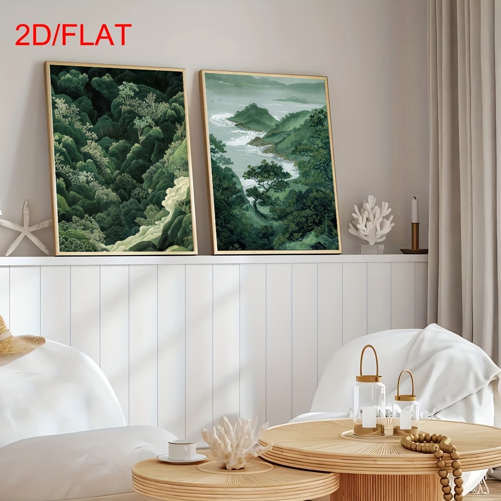 2pcs Modern Green Forest Mount – обзор и цена Home Decor Japandi