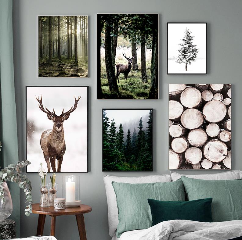 Winter Snow Forest Deer Owl Su – обзор и цена Home Decor Japandi
