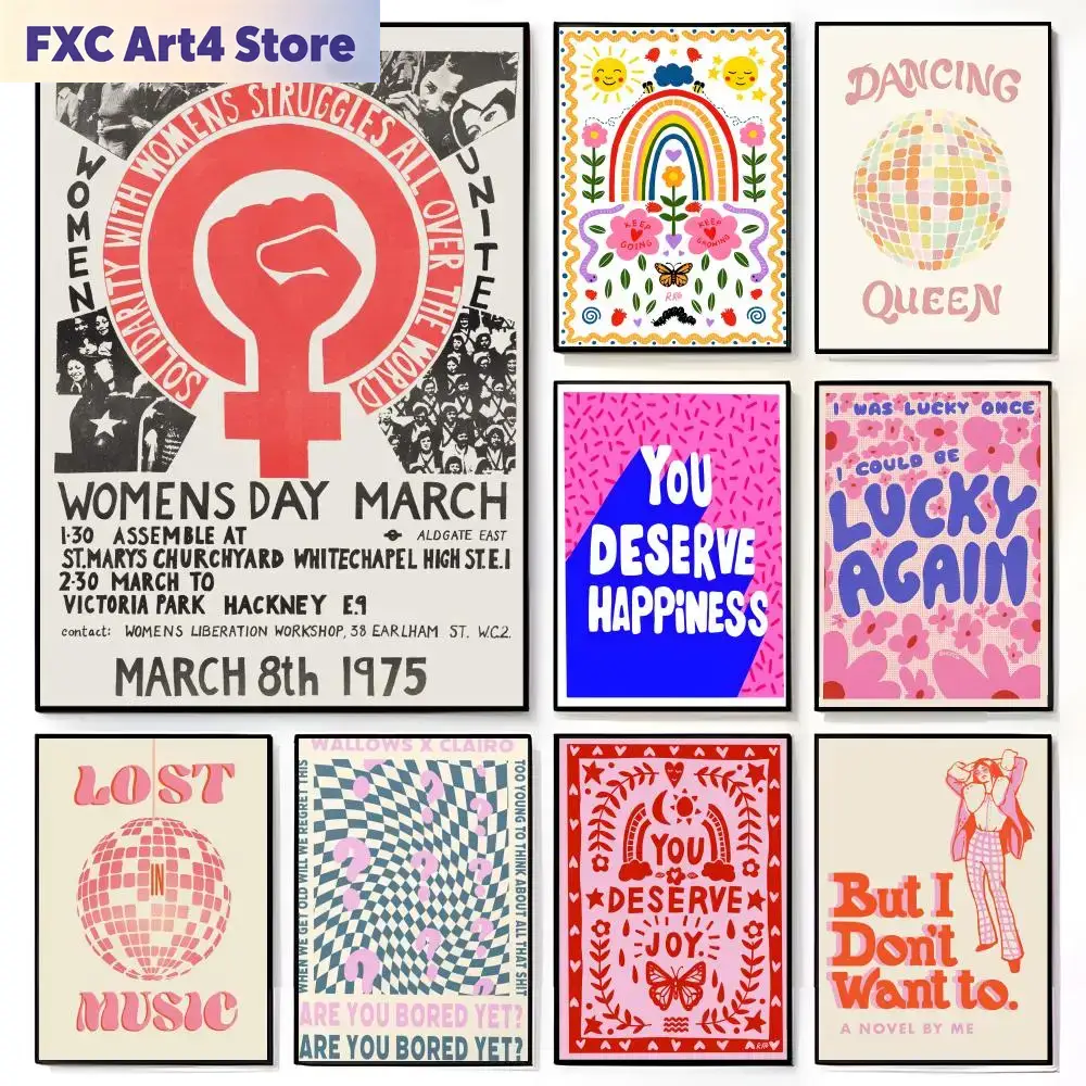 Frameless Abstract Feminist Co – обзор и цена Home Decor Quotes