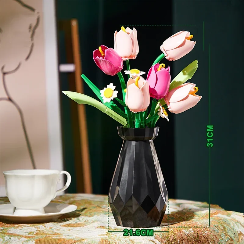 Rose Tulips Flower Model Build – обзор и цена Home Decor Tulip